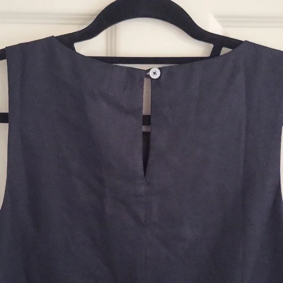 NWT Quince Black Sleeveless Swing Mini Dress, 100% Linen, Size Medium - Picture 7 of 8